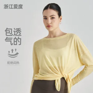 O1CN011pLXy02EvfDpyx259_991938807-0-cib.webp Carefully Selected Loose Thin Yoga Clothing Blouse Mid-Length Lazy Quick-Drying Sports Top Slimming Look Pilates T-Shirt Summer